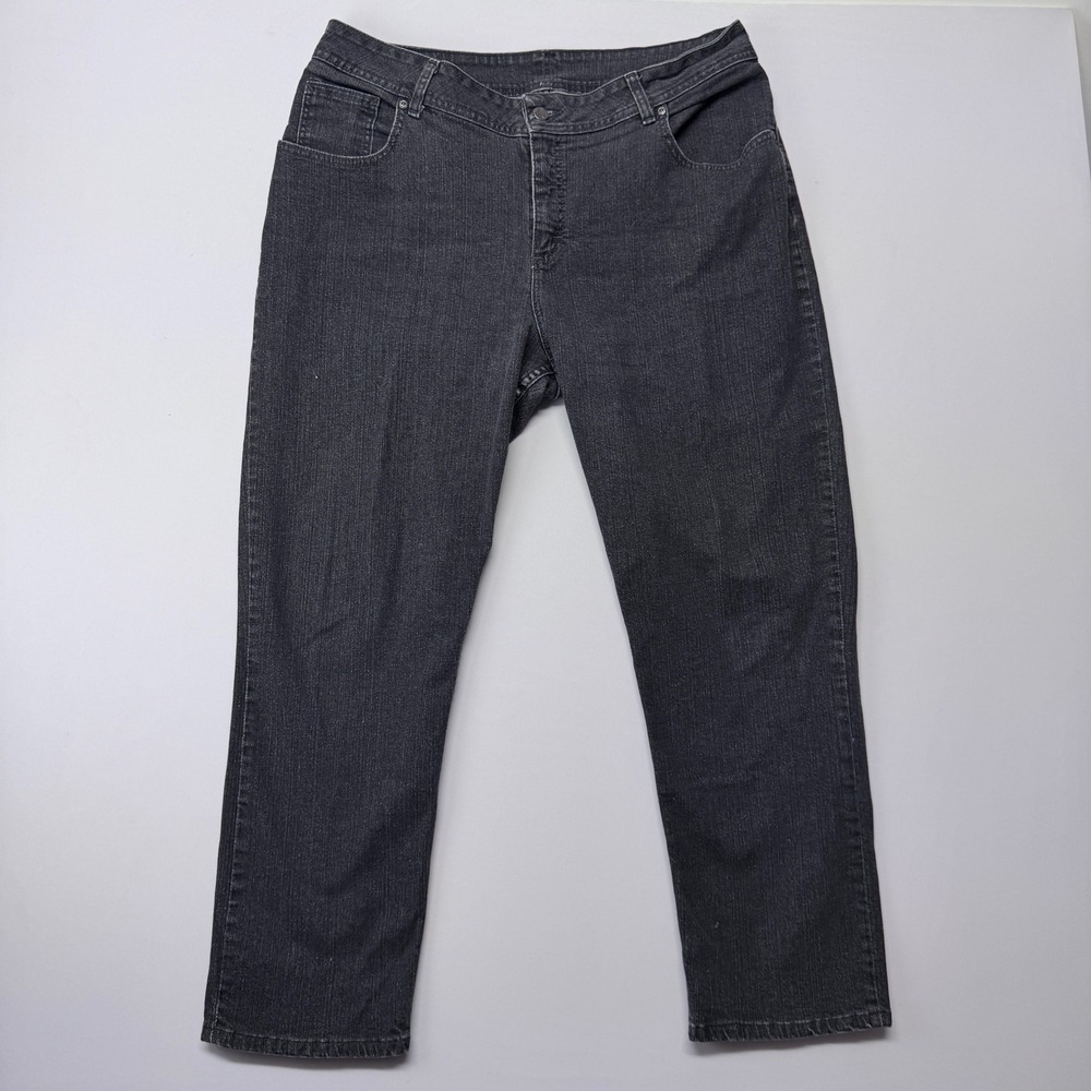 Riders by Lee Womens 20W P Faded Black Straight Leg Stretch Denim Jeans